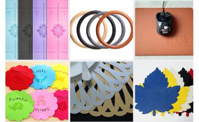 激光打標機在健身瑜伽墊上的應用土豪瑜伽墊體位線雕刻